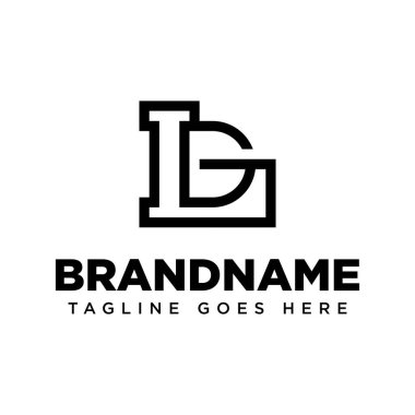 Harfler LG Monogram Logosu, herhangi bir marka için uygun GL veya LG baş harfleri
