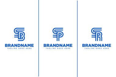 Letters SB SP SR Monogram Logo Set, for business with SB BS SP PS SR RS initials