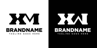 Letters XM or XW Monogram Logo, suitable for any brand with XM MX XW WX initials