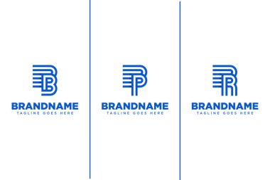Letters BB BP BR Monogram Logo Set, for business with B PB RB initials