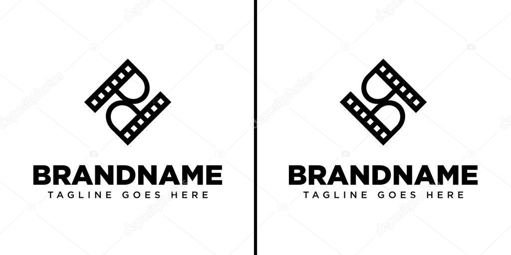 Letters PD or BQ Film Logo, for PD DP PB BP PQ QP BD DB BQ QB DQ QD BB PP DD QQ initials