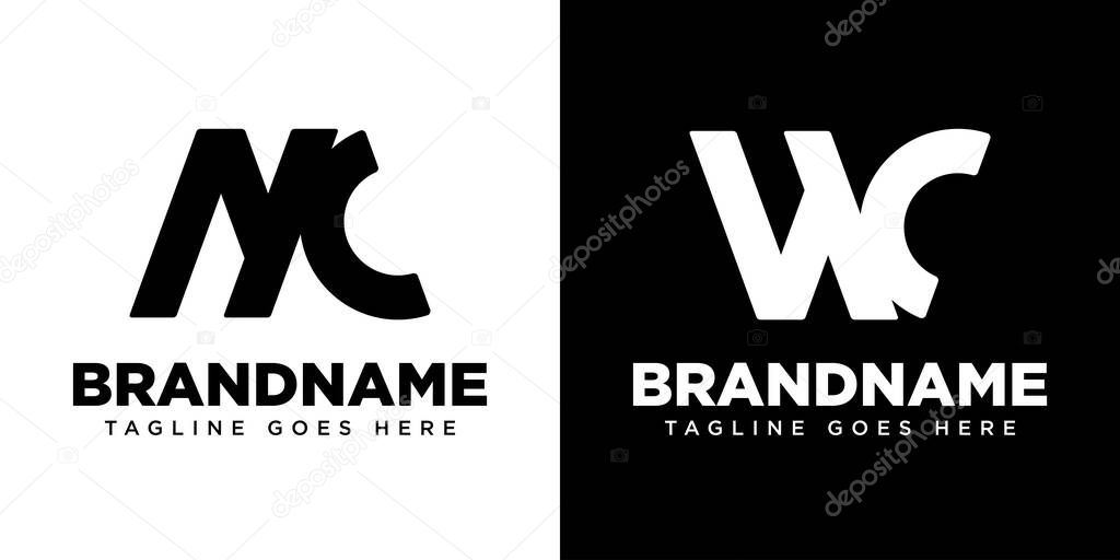 Letters MC or WC Monogram Logo, suitable for any brand with MC CM WC CW initials