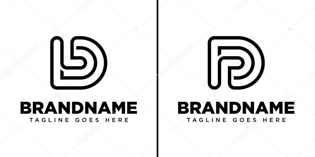 Letters DL or DR Monogram Logo, suitable for any business with DL lD DR RD initials