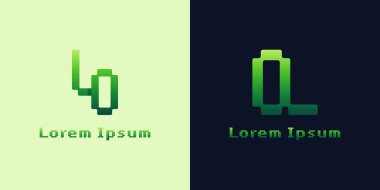 LO ve OL Pixel Monogram Logosu, OL veya LO harfleriyle başlayan her iş için uygundur.