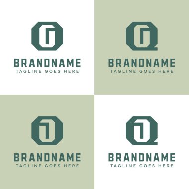 Letters OG QG OJ QJ Monogram Logo Set, for GO GQ JO JQ initials