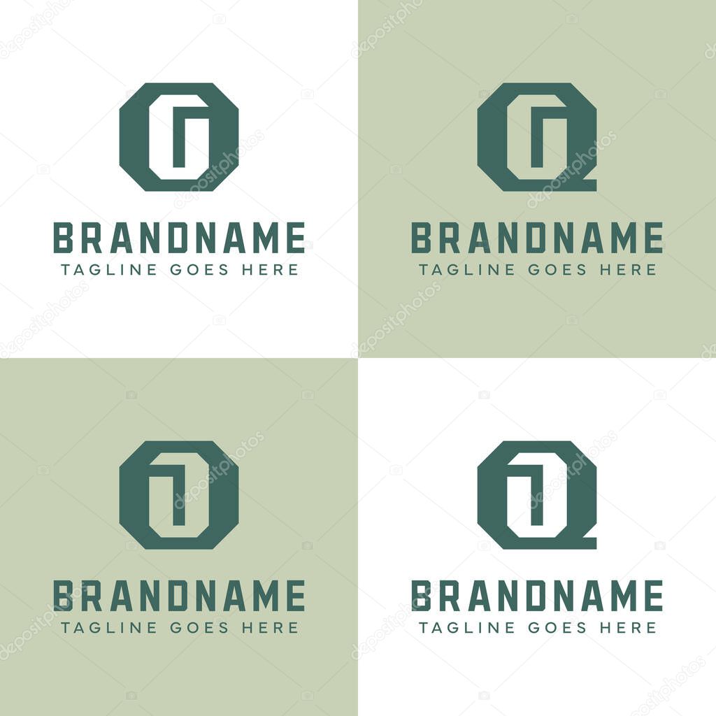 Letters OG QG OJ QJ Monogram Logo Set, for GO GQ JO JQ initials