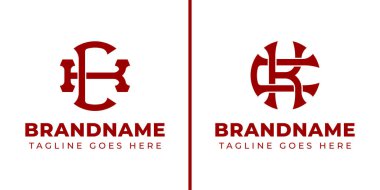 CK ve KC Monogram Logosu Harfleri, CK veya KC baş harfleri ile iş için uygundur