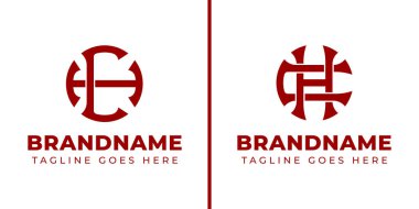 CH ve HC Monogram logoları, CH veya HC baş harfleri ile iş yapmak için uygundur