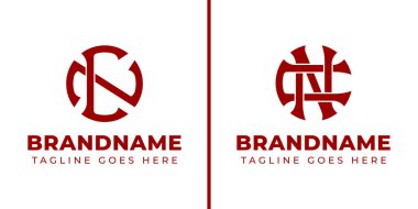 Harfler CN ve NC Monogram Logosu, CN veya NC baş harfleri ile iş için uygundur