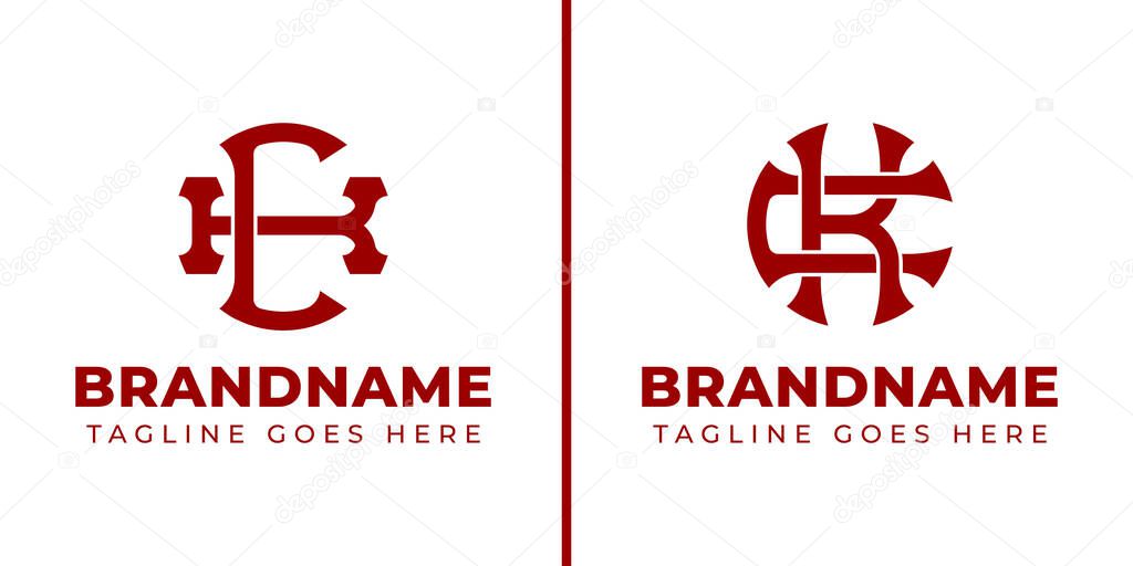 Letters CK and KC Monogram Logo, suitable for business with CK or KC initials