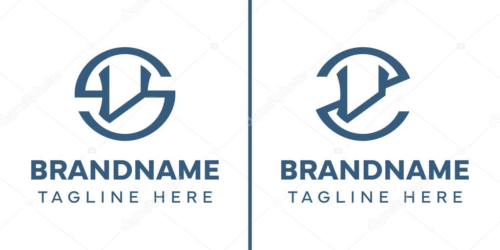Letters SV and ZV Monogram Logo, suitable for any business with SV VS ZV VZ initials