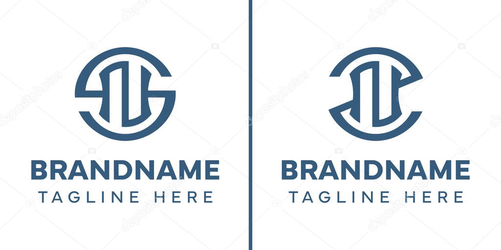 Letters SN and ZN Monogram Logo, suitable for any business with SN NS ZN NZ initials