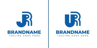 JR ve UR Monogram Logosu harfleri, JR RJ UR RU harfli her marka için uygundur.