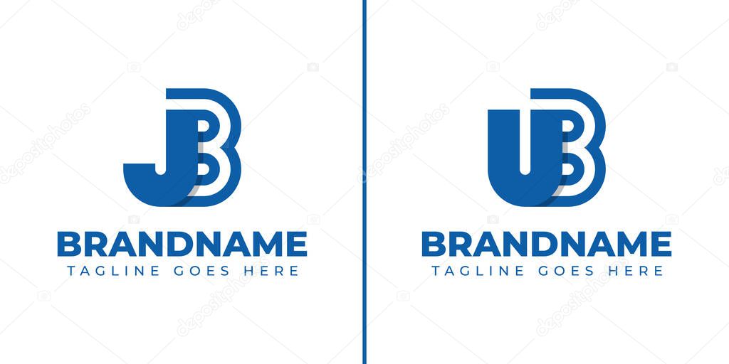 Letters JB and UB Monogram Logo, suitable for any brand with JB BJ UB BU initials