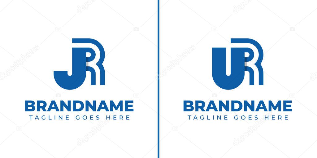 Letters JR and UR Monogram Logo, suitable for any brand with JR RJ UR RU initials