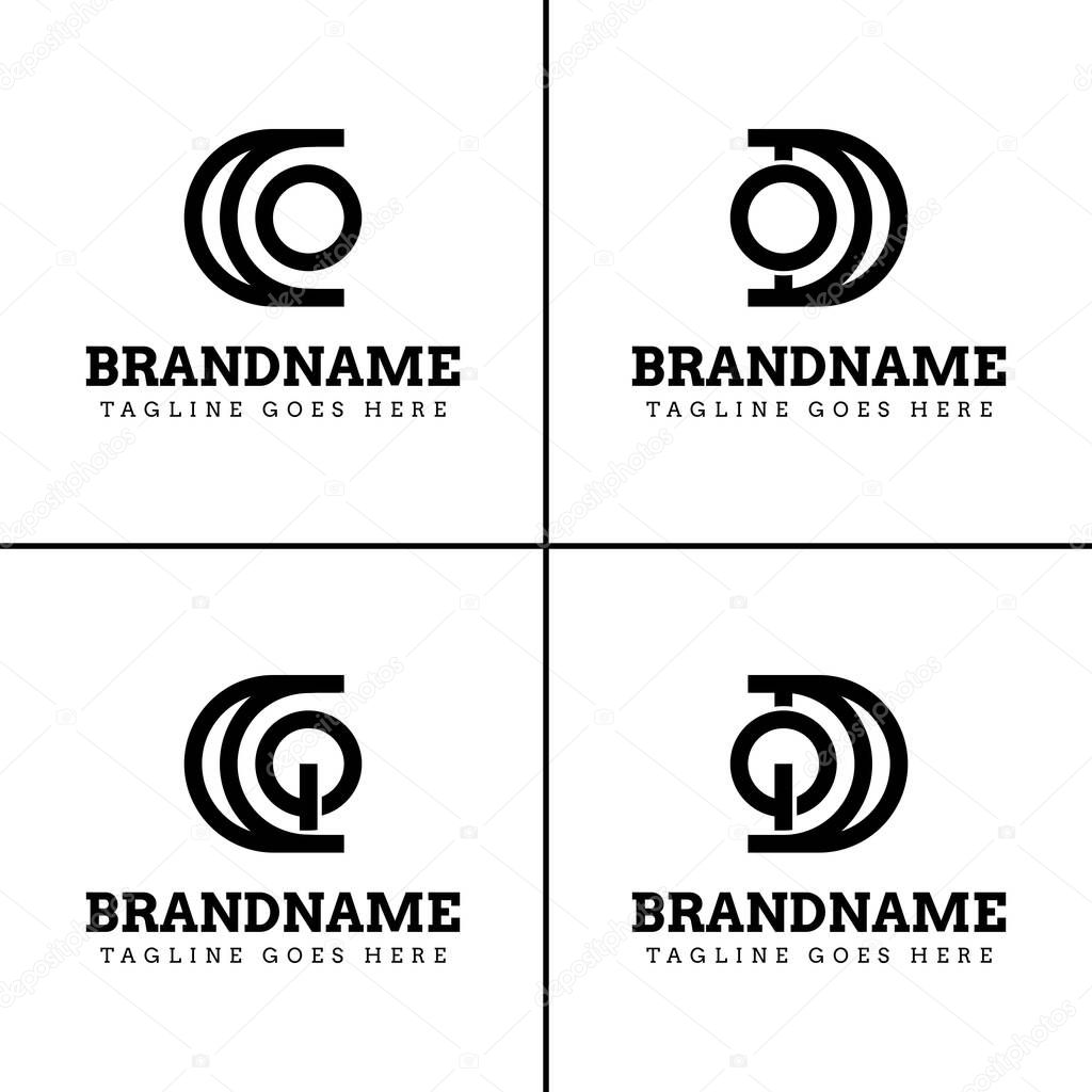 Letters CO CQ DO DQ Monogram Logo, for CO OC CQ QC DO OD DQ QD initials