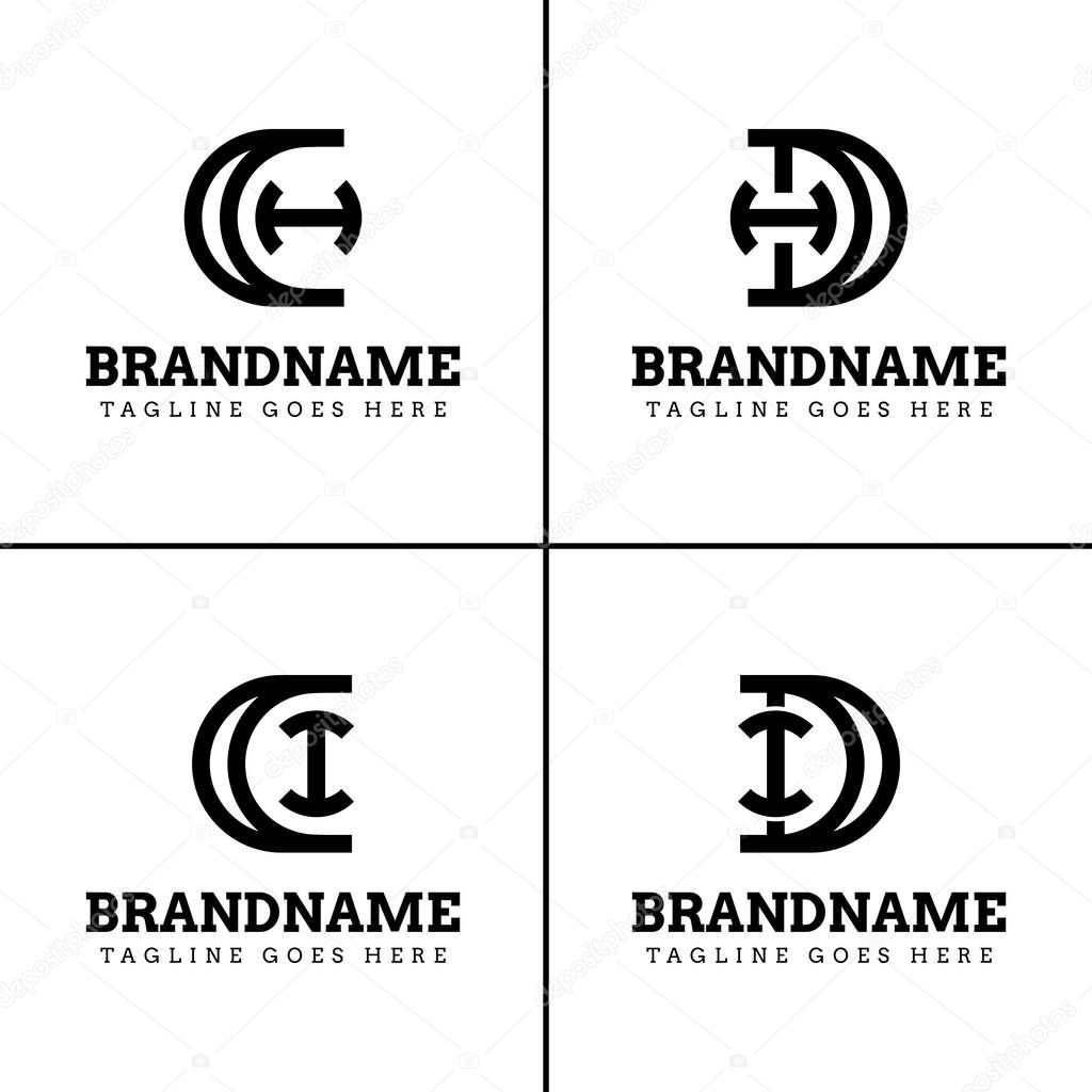 Letters CH CI DH DI Monogram Logo, for CH HC CI IC DH HD DI ID initials