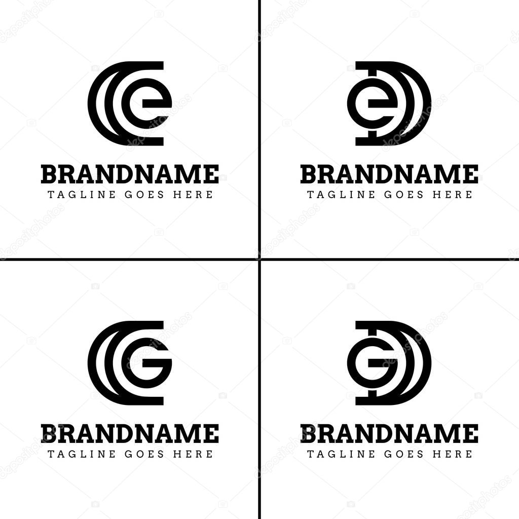 Letters CE CG DE DG Monogram Logo, for CE EC CG GC DE ED DG GD initials