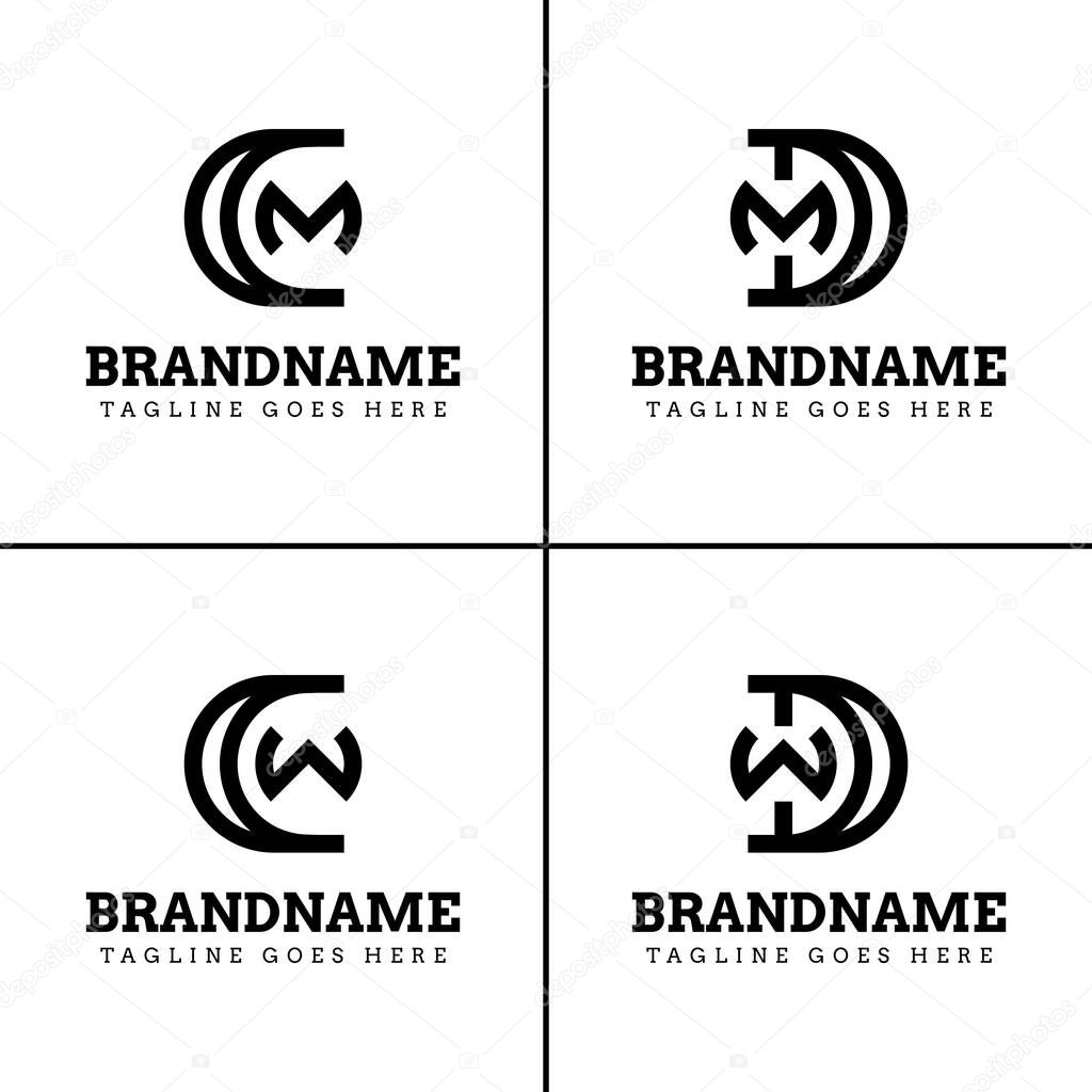 Letters CM CW DM DW Monogram Logo, for CM MC CW WC DM MD DW WD initials