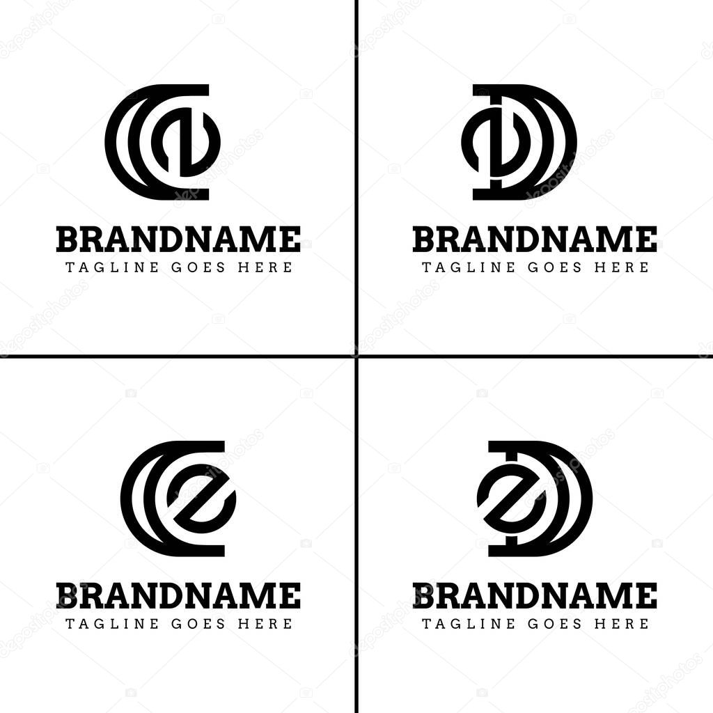 Letters CN CZ DN DZ Monogram Logo, for CN NC CZ ZC DN ND DZ ZD initials