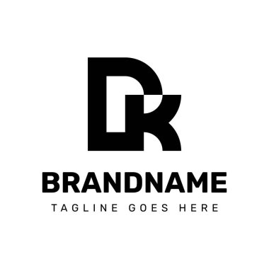 PK veya RK Monogram Logosu harfleri, PK RP RP harfli her marka için uygundur.