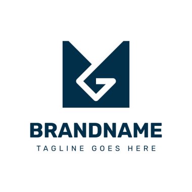 Harfler MG Monogram Logosu, herhangi bir marka için uygun GM veya MG baş harfleri