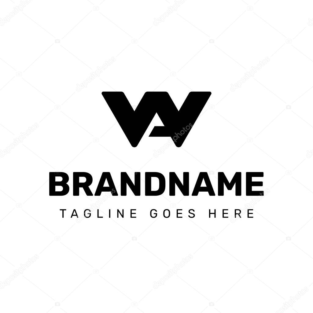 Letters WA Monogram Logo, suitable for any brand with WA or AW initials