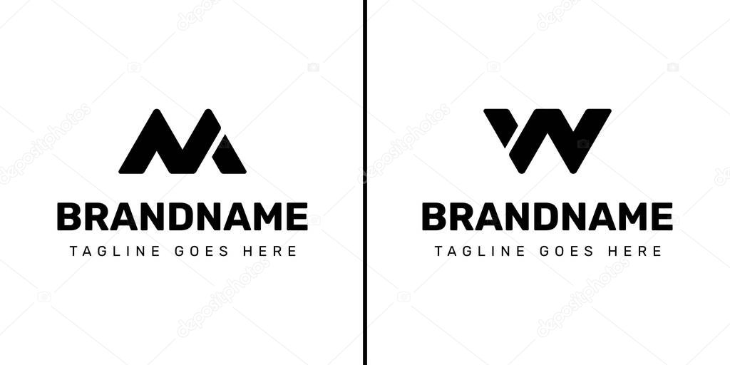 Letters NM or NW Monogram Logo, suitable for any brand with NM MN NW WN initials