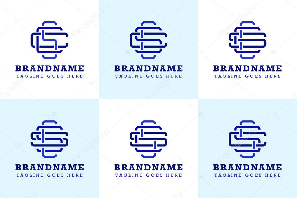 Letters CSC SCC CCS CSS SCS SSC Monogram Logo Set, suitable for any brand