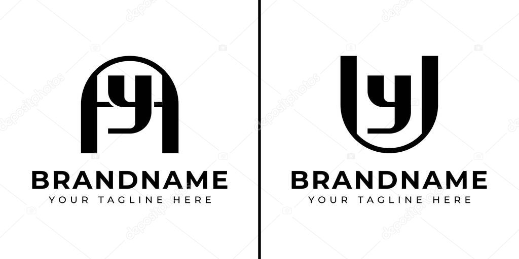 Letters AY UY Logo Monogram, for AY YA UY YU initials