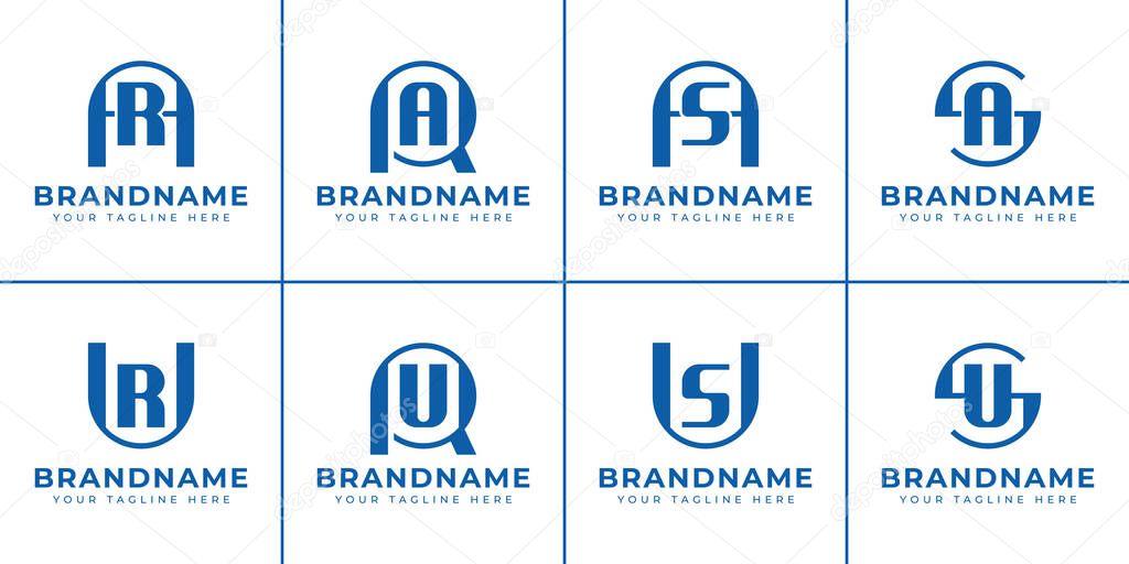Letters AR RA AS SA UR RU US SU Logo Monogram