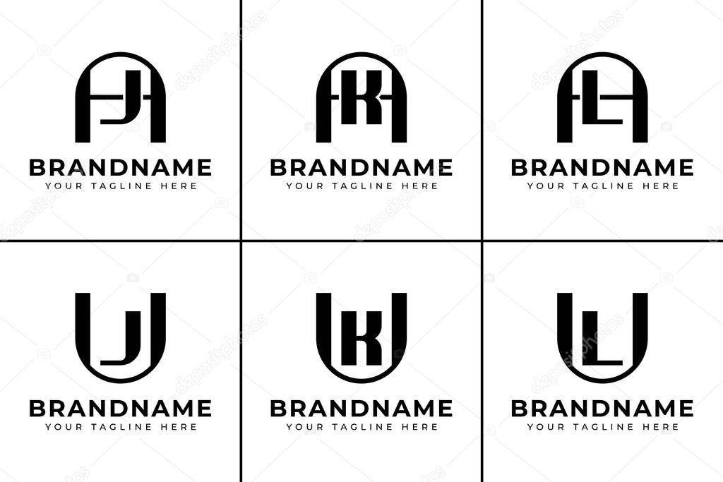 Letters AJ AK AL UJ UK UL Logo Monogram