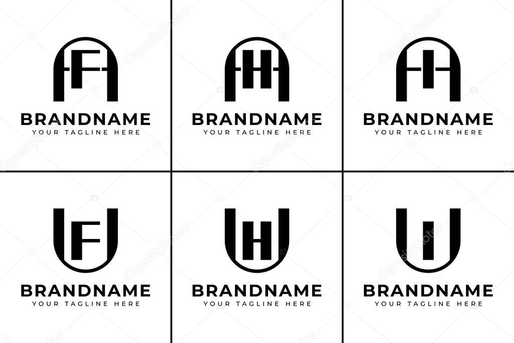 Letters AF AH AI UF UH UI Logo Monogram