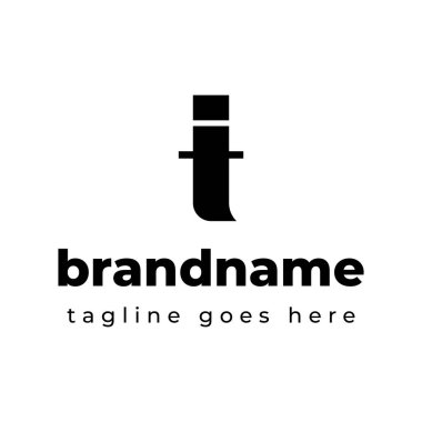 Harfler IT Monogram Logosu, TI veya IT baş harfleri olan her iş için uygundur