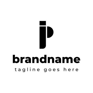 Harfler IP Monogram Logosu, PI veya IP baş harfleri olan her iş için uygundur