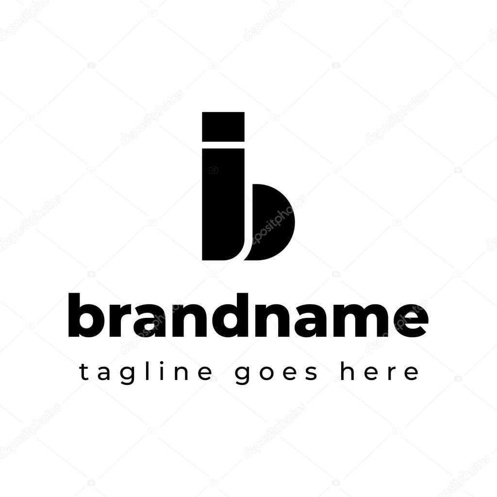 Letters IB Monogram Logo, suitable for any business with BI or IB initials