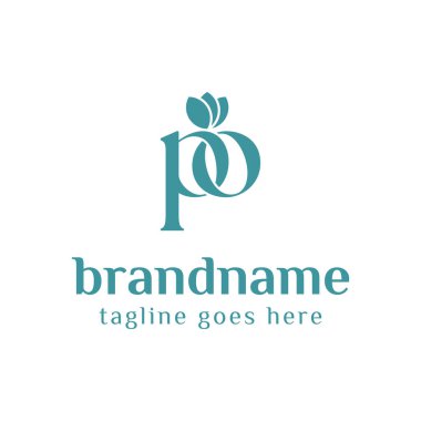 Harfler PO Güzellik Logosu, karmaşıklığı, tarzı ve zamansız güzelliği simgeliyor.
