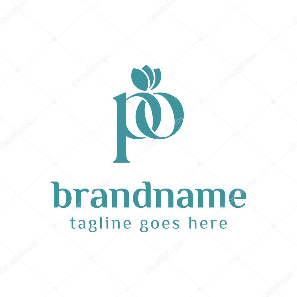 Letters PO Beauty Lowercase Logo, symbolizing sophistication, style, and timeless beauty
