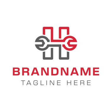 H harfi Wrench Logosu, otomotiv, onarım veya mühendislik endüstrisi için ideal.