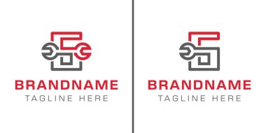 G harfi Wrench Logosu, otomotiv, onarım veya mühendislik endüstrisi için ideal.