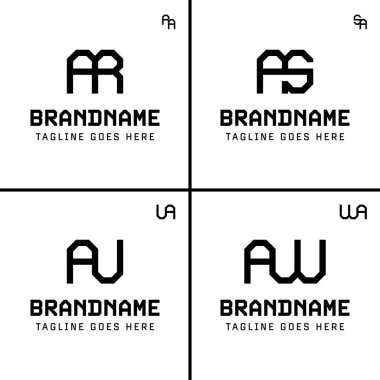 AR RA harfleri SA AU AW WA Monogram Logosu, AR RA SA AU AW WA baş harfleri