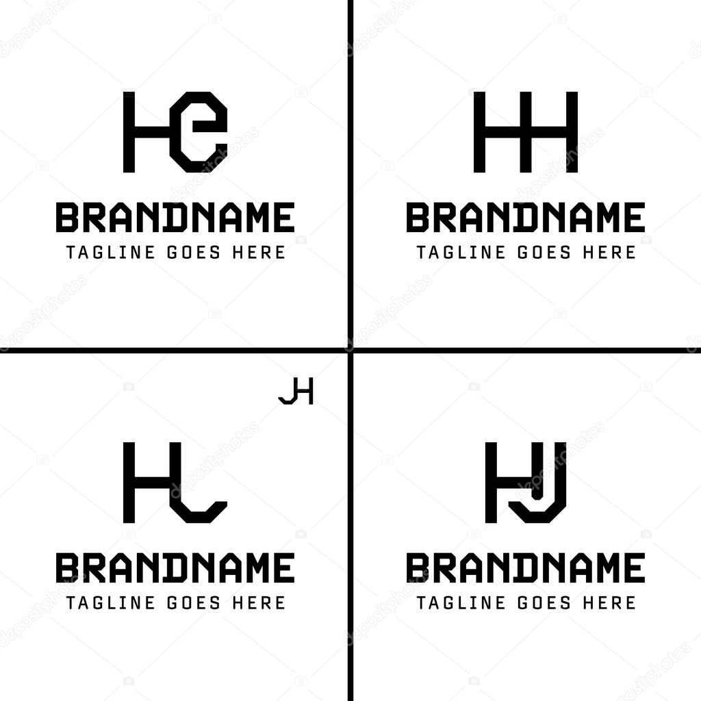 Letters HE HH HL HJ JH  Monogram Logo, for business with HE EH HH HL LH HJ JH initials