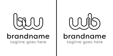 BW ve WB Monogram Hattı Logosu, WB veya BW harfleriyle başlayan her iş için uygundur