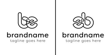 Harfler BZ ve ZB Monogram Hattı Logosu, ZB veya BZ baş harfleri olan her iş için uygundur