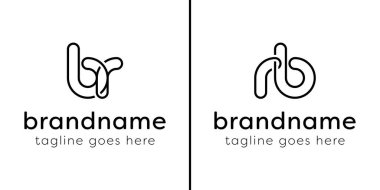 Harfler BR ve RB Monogram Hattı Logosu, RB veya BR harfleriyle başlayan her iş için uygundur