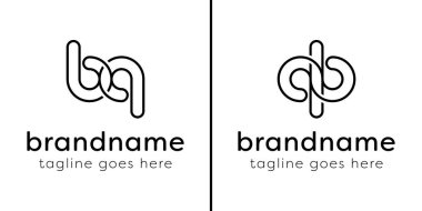 Harfler BQ ve QB Monogram Line Logosu, QB veya BQ harfleriyle başlayan her iş için uygundur.