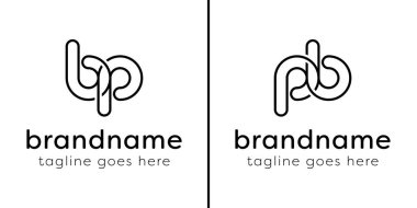 BP ve PB Monogram Hattı Logosu, PB veya BP baş harfleriyle başlayan her iş için uygundur.