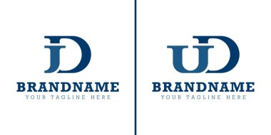 JD ve UD Monogram Logosu, JD DJ UD baş harfleriyle iş yapmak için.