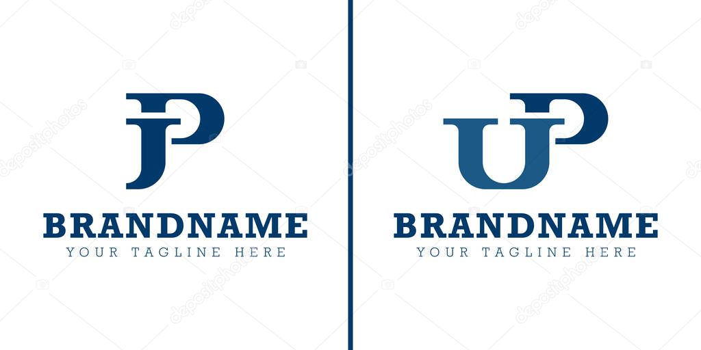 Letters JP and UP Monogram Logo, for business with JP PJ UP PU initials