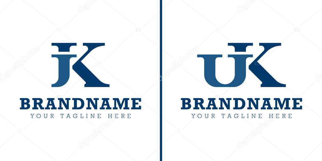 Letters JK UK JIK UIK Monogram Logo, for JK KJ JIK JKI IJK IKJ KJI KIJ initials